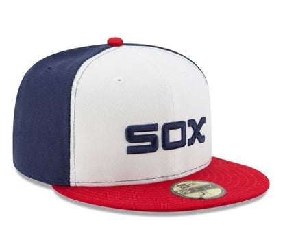 CHICAGO WHITE SOX NEW ERA ALTERNATIVE  AUTHENTIC COLLECTION 59FIFTY FITTED-ON-FIELD COLLECTION-WHITE/NAVY/RED