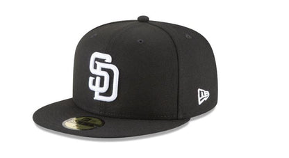 SAN DIEGO PADRES NEW ERA BASIC COLLECTION FITTED 59FIFTY-BLACK AND WHITE