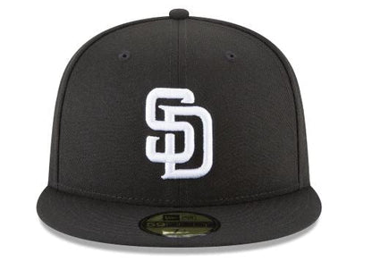 SAN DIEGO PADRES NEW ERA BASIC COLLECTION FITTED 59FIFTY-BLACK AND WHITE