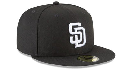 SAN DIEGO PADRES NEW ERA BASIC COLLECTION FITTED 59FIFTY-BLACK AND WHITE