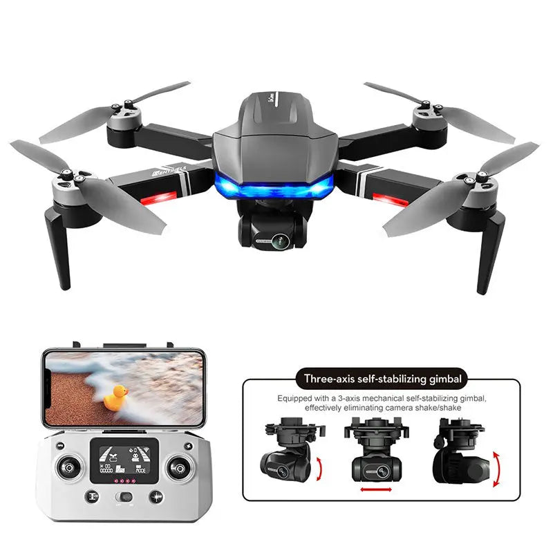 New Drone S7S 3-Axis Gimbal 4K Camera Aerial Pography Brushless Motor Foldable Quadcopter Toys