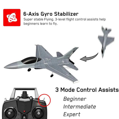 RC Airplane Volantex F16 Falcon 365mm Wingspan EPP 2.4G 4CH 6-Axis One Key Return Aerobatic Fixed-wing Plane RTF
