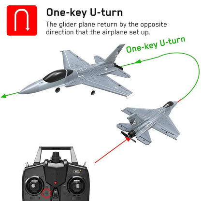 RC Airplane Volantex F16 Falcon 365mm Wingspan EPP 2.4G 4CH 6-Axis One Key Return Aerobatic Fixed-wing Plane RTF