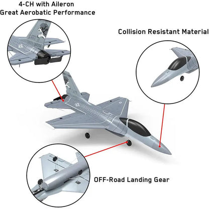 RC Airplane Volantex F16 Falcon 365mm Wingspan EPP 2.4G 4CH 6-Axis One Key Return Aerobatic Fixed-wing Plane RTF