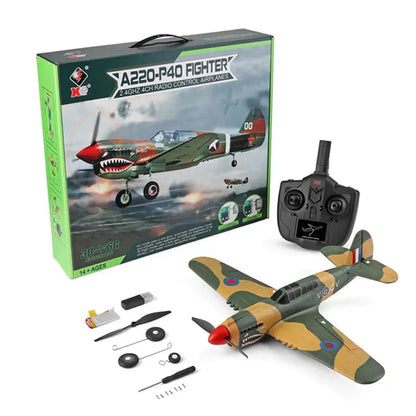 XK A220 P40 RC Airplane 384mm 4CH 2.4G 3D/6G 6-Axis Gyro EPP Fixed Wing Aircraft RTF