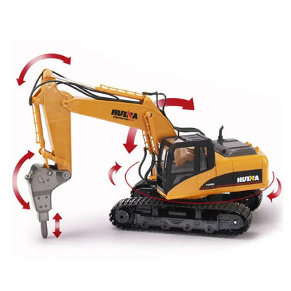 Huina 1560 1/12 Scale 2.4G 16CH Alloy RC Excavator Gravel Construction Car Toy