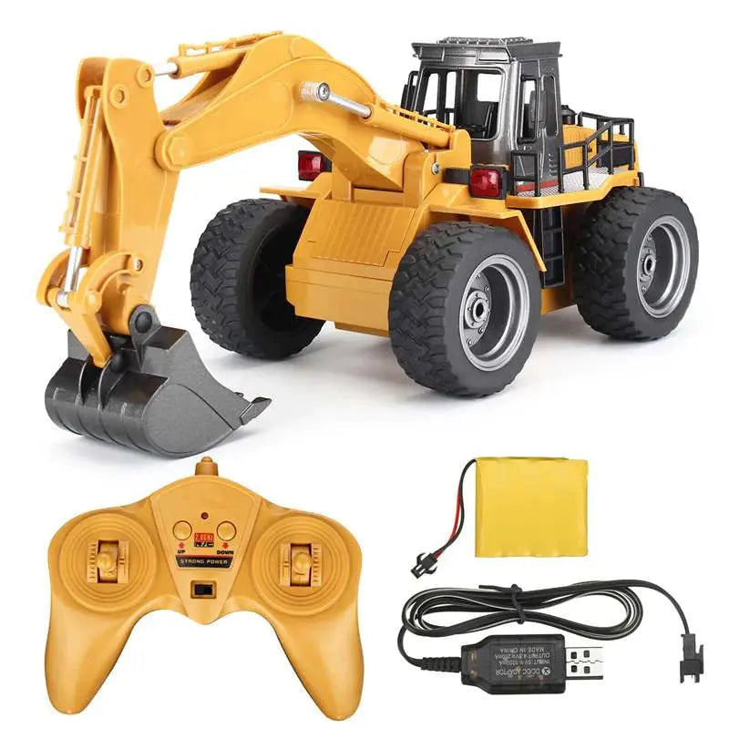 Huina 1530 1/18 Scale 6CH Alloy Wheel Excavator RC Engineering Construction Car Toy