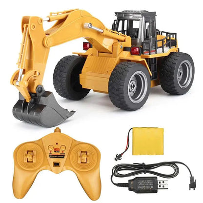 Huina 1530 1/18 Scale 6CH Alloy Wheel Excavator RC Engineering Construction Car Toy