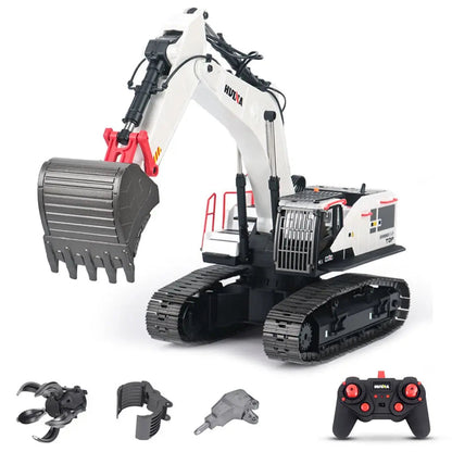 Huina 1594 1/14 Scale 2.4G 22CH Alloy Excavator with LED Light Sound RC Engineering Construction Car Toy