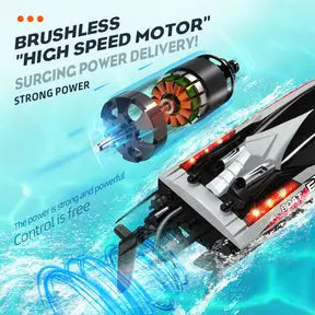HJ816 PRO 2-in-1 Brushless RC Racing Fishing Boat Trawler 55km/h High Speed LED Speedboat RTR