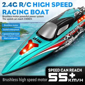 HJ816 PRO 2-in-1 Brushless RC Racing Fishing Boat Trawler 55km/h High Speed LED Speedboat RTR