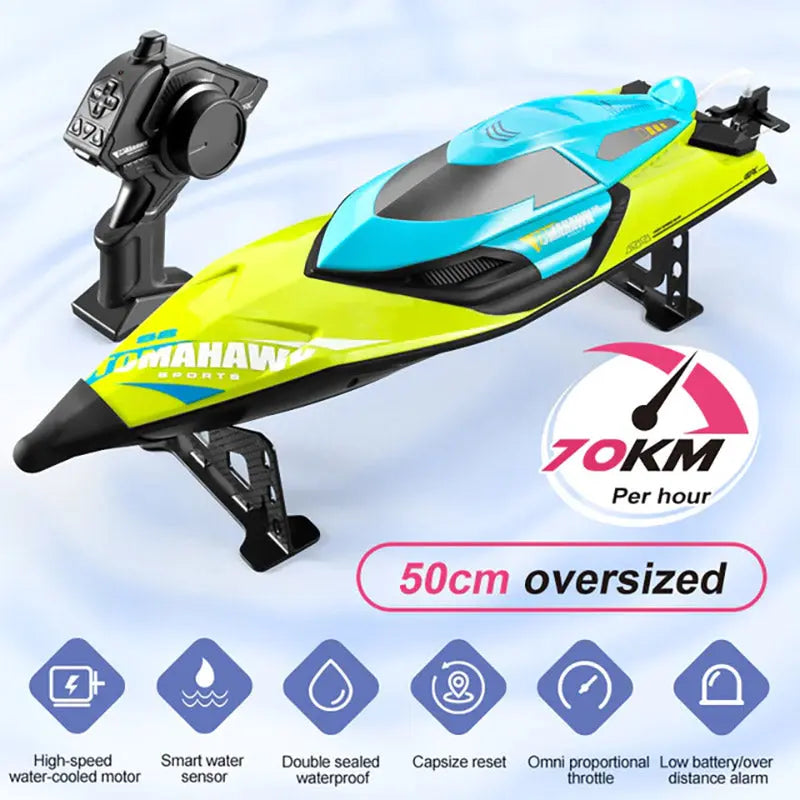 RC Boat 70km/h 50CM Large Brushless Waterproof Capsize Reset High Speed Racing Speedboat RTR