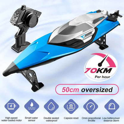 RC Boat 70km/h 50CM Large Brushless Waterproof Capsize Reset High Speed Racing Speedboat RTR