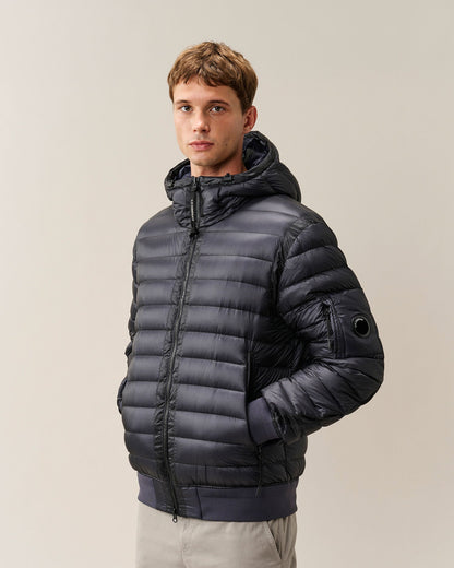 C.P. Company D.D. Shell Hooded Lens Down Jacket in Navy