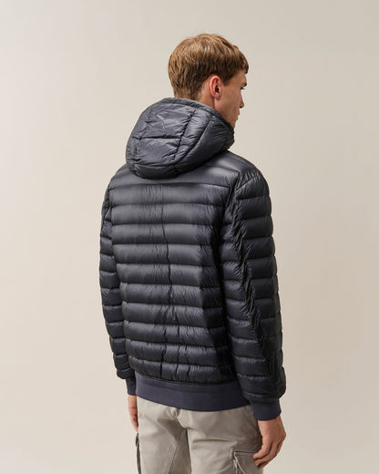 C.P. Company D.D. Shell Hooded Lens Down Jacket in Navy