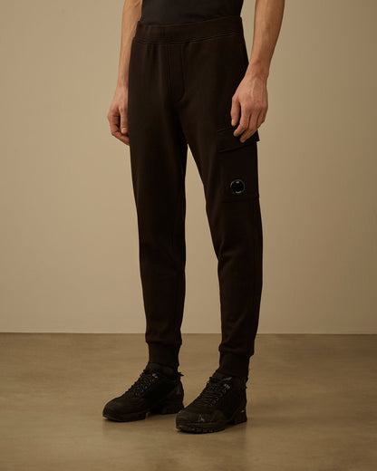 C.P. Company Diagonal Raised Fleece Lens Sweatpants in Black