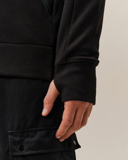 C.P. Company Diagonal Raised Fleece Goggle Hoodie in Black