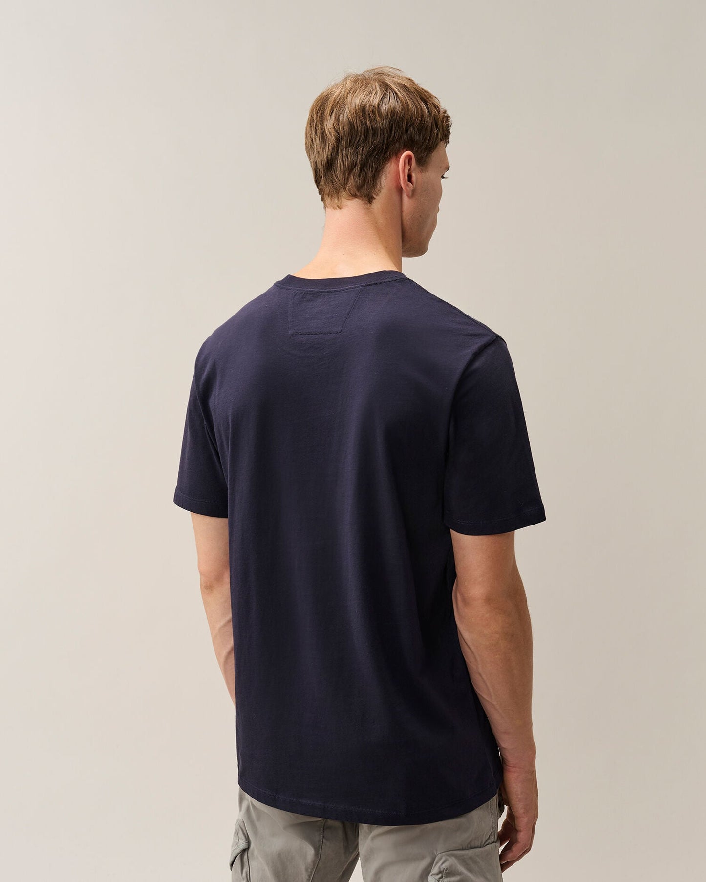 C.P. Company Stitch Block Logo T-Shirt in Navy