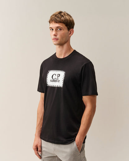 C.P. Company Stitch Block Logo T-Shirt in Black