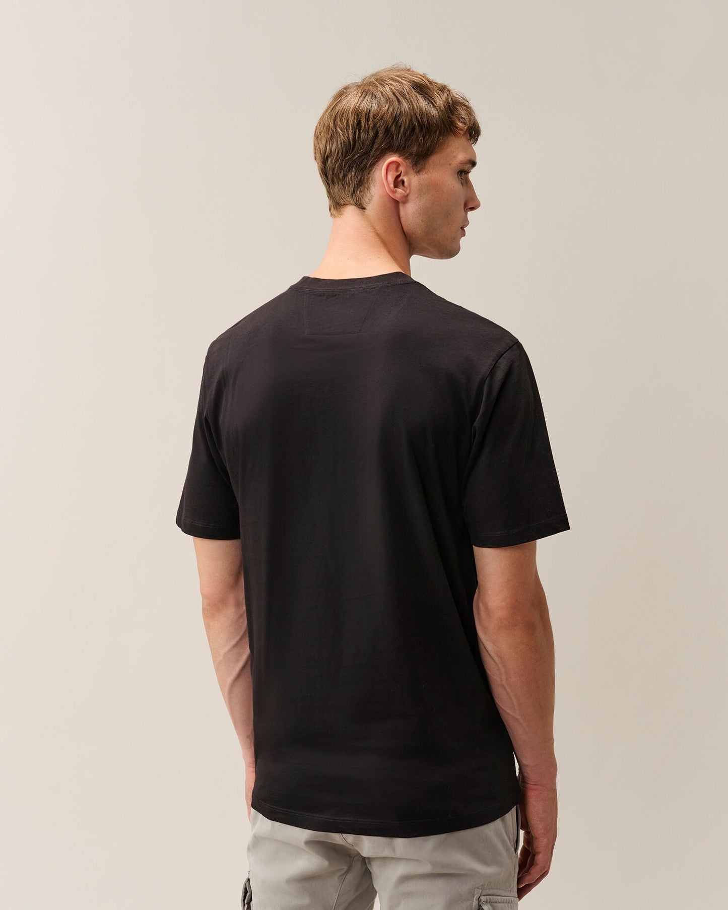 C.P. Company Stitch Block Logo T-Shirt in Black