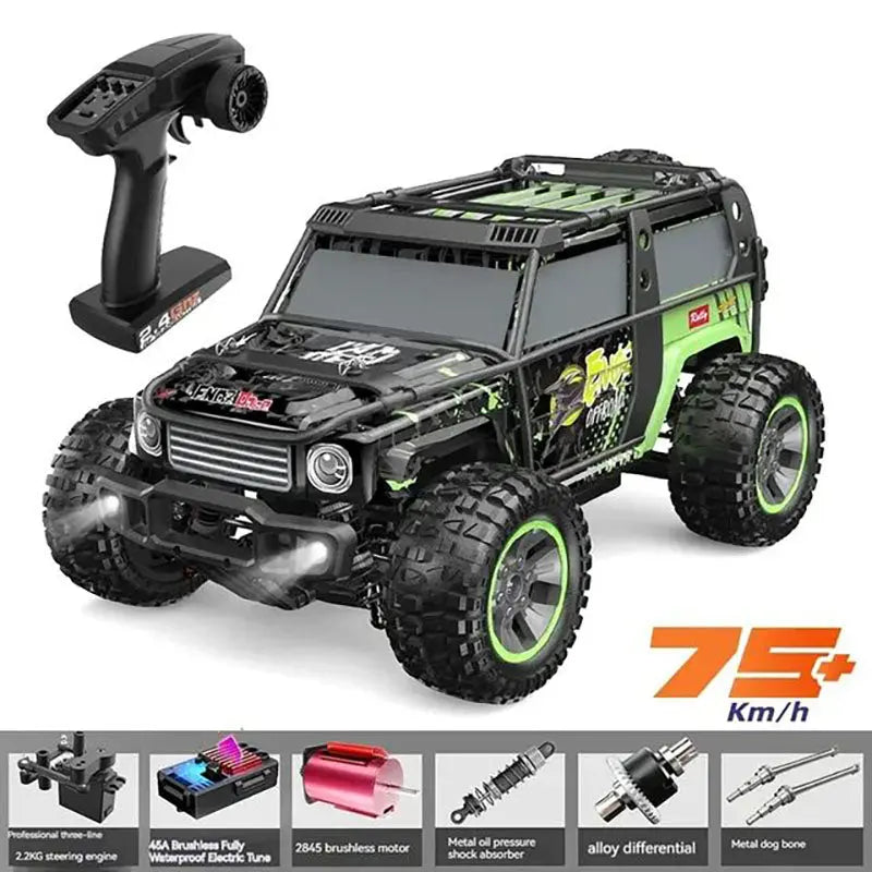1/10 Scale 4WD Brushless High Speed Off-Road Big Foot Drift RC Car RTR
