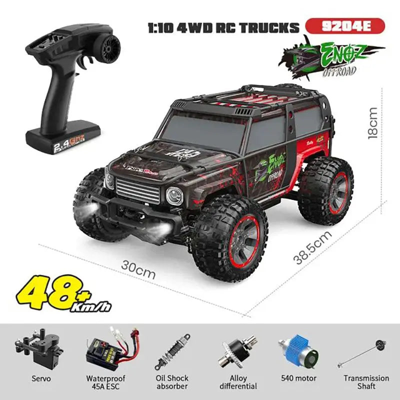 1/10 Scale 4WD Brushless High Speed Off-Road Big Foot Drift RC Car RTR
