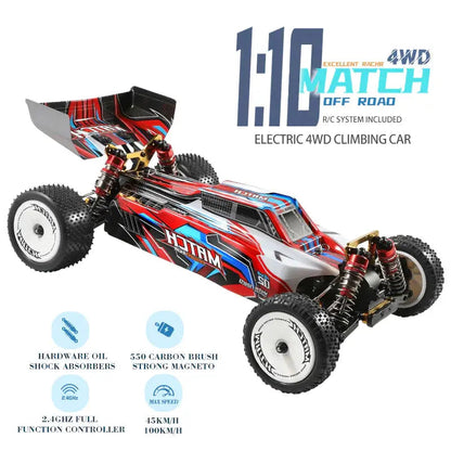 Wltoys 104001 1/10 4WD Brushed RC Car 45km/h Metal Chassis Alloy Off-Road Racing RTR