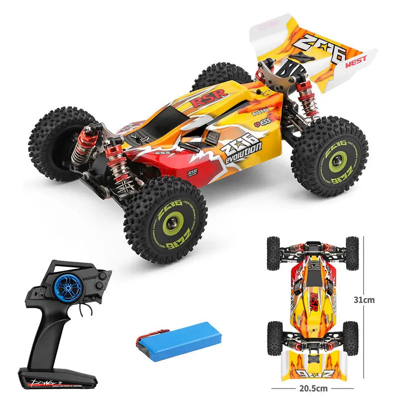 Wltoys 144010 1/14 Scale 4WD Brushless RC Car 75km/h High Speed Metal Chassis Off-Road Drift RTR