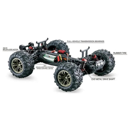 RC Car XLH Q90/9135 1:16 2.4G 4WD 52km/h High Speed Brushless Motor Off-Road RC Car LED Light RTR Car
