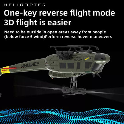 RCERA C032 UH-1 6CH 6-Axis Gyro TOF Laser Radar Optical Flow Positioning Aerobatic Stunt RC Helicopter for Adults RTF