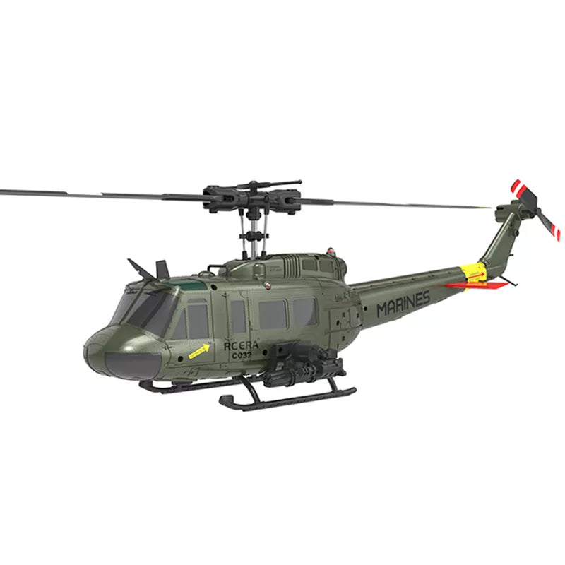 RCERA C032 UH-1 6CH 6-Axis Gyro TOF Laser Radar Optical Flow Positioning Aerobatic Stunt RC Helicopter for Adults RTF
