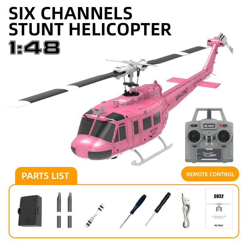 RCERA C032 UH-1 6CH 6-Axis Gyro TOF Laser Radar Optical Flow Positioning Aerobatic Stunt RC Helicopter for Adults RTF