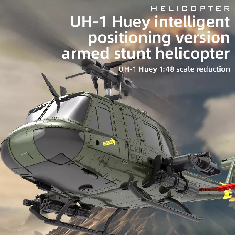 RCERA C032 UH-1 6CH 6-Axis Gyro TOF Laser Radar Optical Flow Positioning Aerobatic Stunt RC Helicopter for Adults RTF