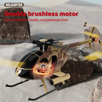 RCERA C189 MD500 Bird 1:28 Scale Dual Brushless 6-Axis Gyro Barometric Altitude Hold Simulation RC Helicopter RTF