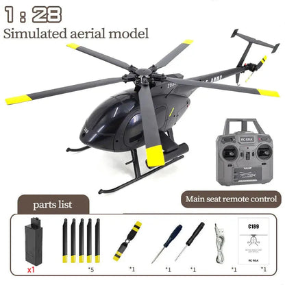 RCERA C189 MD500 Bird 1:28 Scale Dual Brushless 6-Axis Gyro Barometric Altitude Hold Simulation RC Helicopter RTF