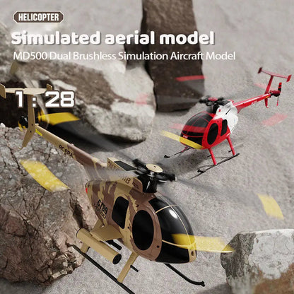 RCERA C189 MD500 Bird 1:28 Scale Dual Brushless 6-Axis Gyro Barometric Altitude Hold Simulation RC Helicopter RTF
