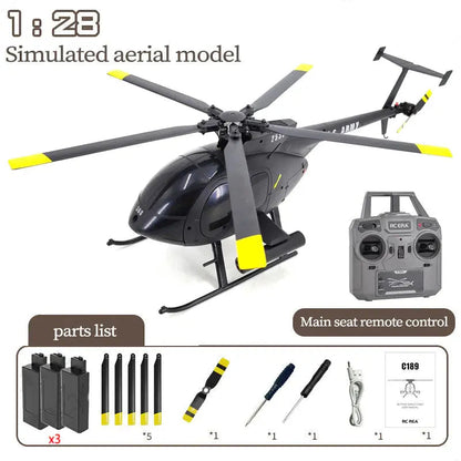 RCERA C189 MD500 Bird 1:28 Scale Dual Brushless 6-Axis Gyro Barometric Altitude Hold Simulation RC Helicopter RTF