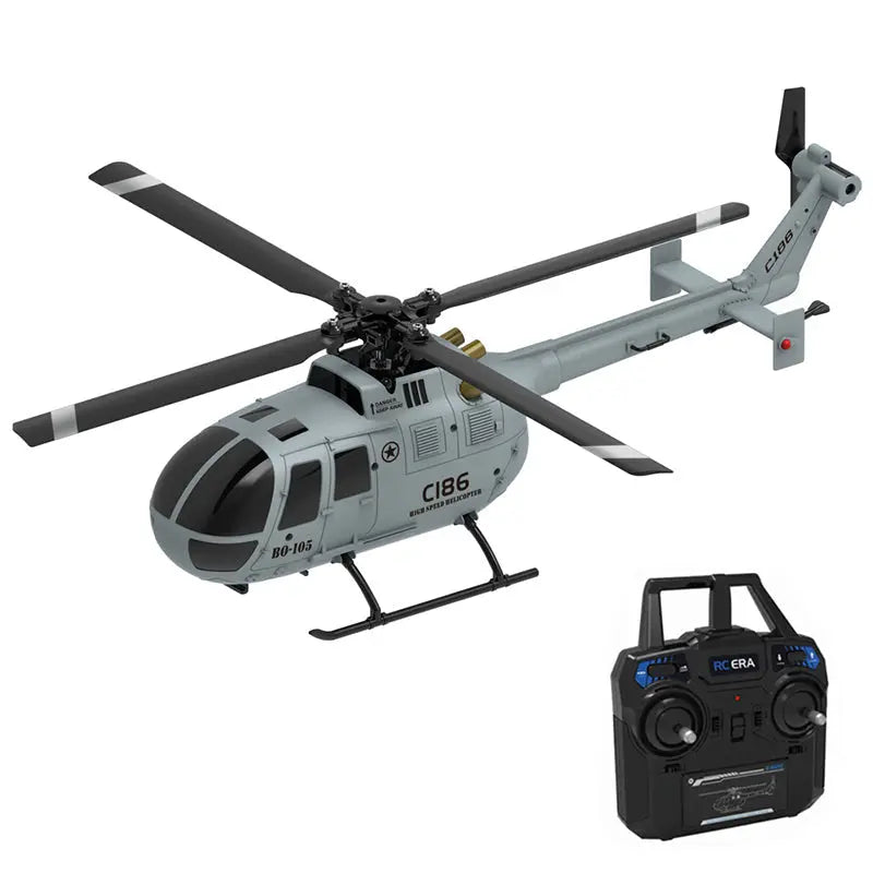 RCERA C186 2.4G 4CH 6-Axis Gyro Air Pressure Altitude Hold 4-Propeller Flybarless RC Helicopter RTF