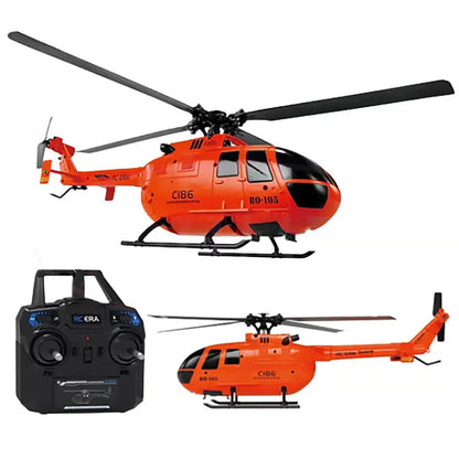 RCERA C186 2.4G 4CH 6-Axis Gyro Air Pressure Altitude Hold 4-Propeller Flybarless RC Helicopter RTF