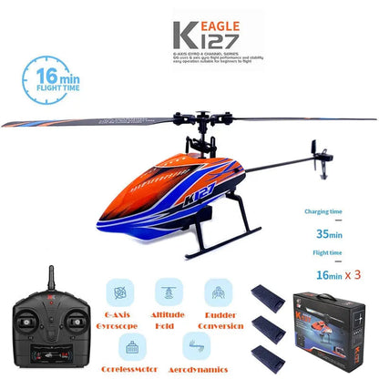 WLtoys K127 2.4G 4CH RC Helicopter 6-Axis Gyroscope Single Blade Propeller Kids Toy RTF