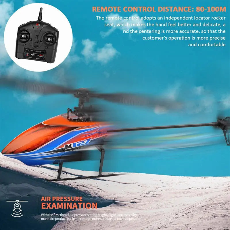 WLtoys K127 2.4G 4CH RC Helicopter 6-Axis Gyroscope Single Blade Propeller Kids Toy RTF