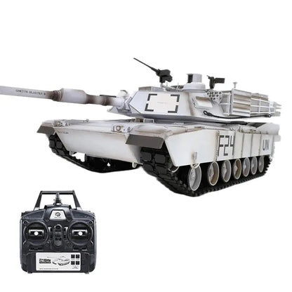 Heng Long 3918-1 US Abrams M1A2 UN White Custom 1/16 Scale 2.4G RC Battle Tank RTR