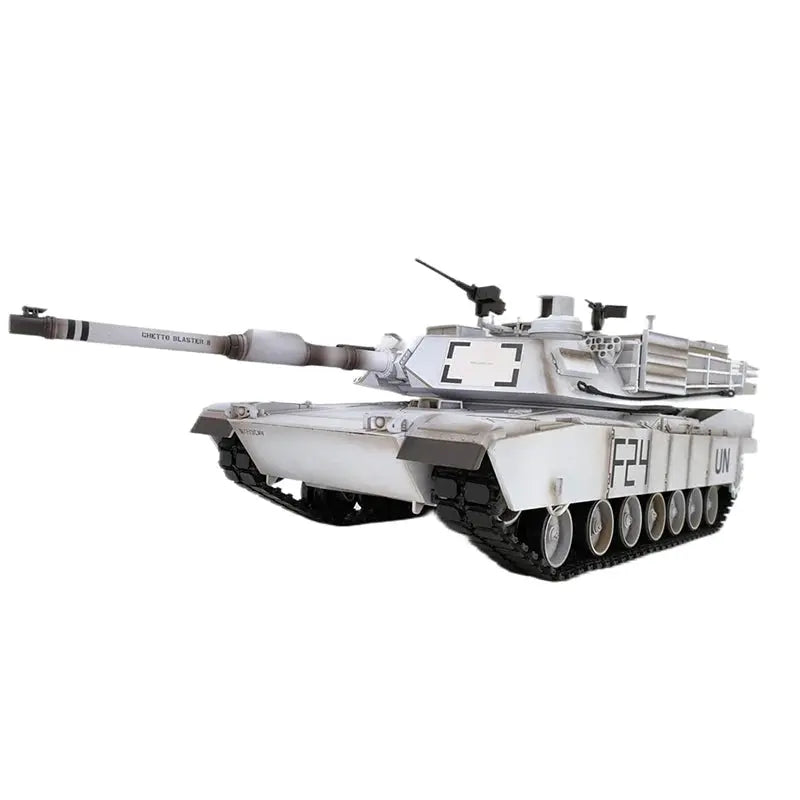 Heng Long 3918-1 US Abrams M1A2 UN White Custom 1/16 Scale 2.4G RC Battle Tank RTR