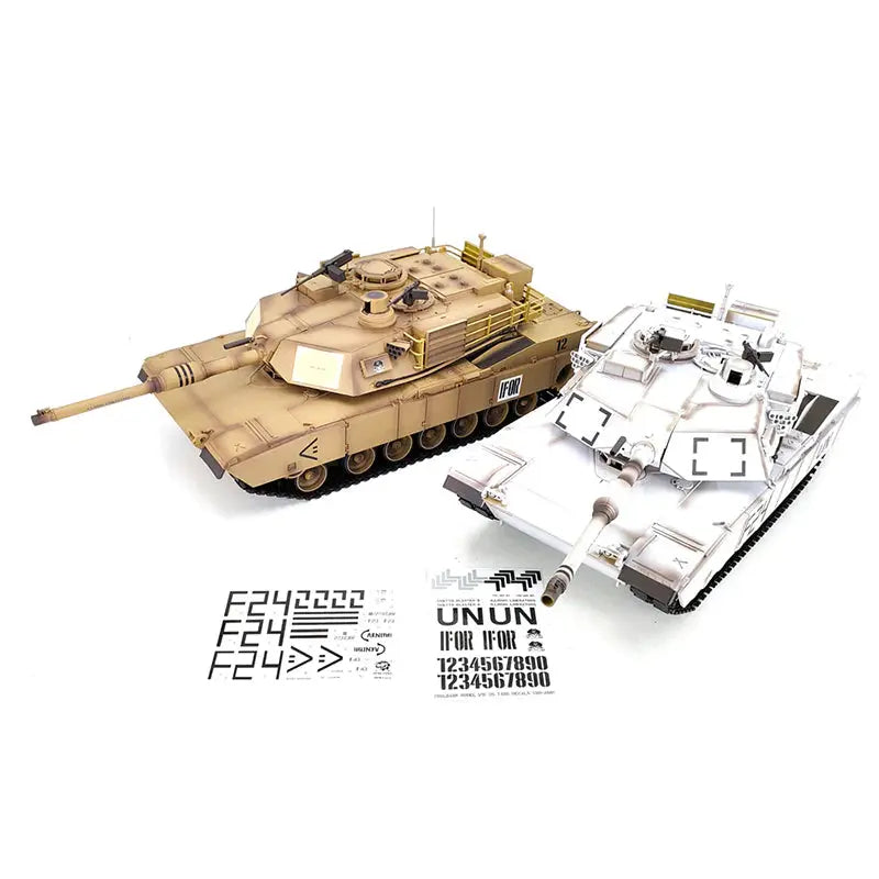 Heng Long 3918-1 US Abrams M1A2 UN White Custom 1/16 Scale 2.4G RC Battle Tank RTR