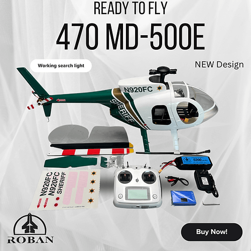 ROBAN MD-500E Bird 470 Scale RC Helicopter GPS X2 Flight Control LED Lighting PNP/RTF
