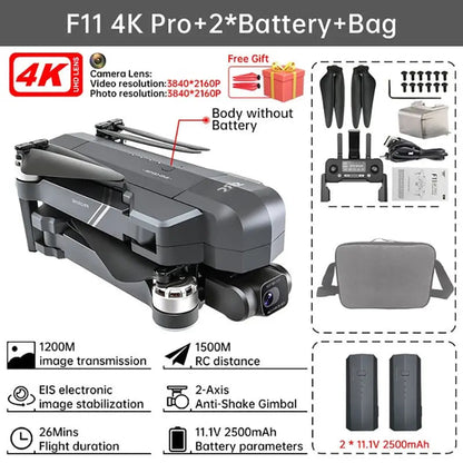 SJRC F11S/F11 4K PRO Drone 2-Axis Gimbal GPS 3KM 5G WiFi Brushless Foldable Quadcopter RTF