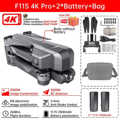 SJRC F11S/F11 4K PRO Drone 2-Axis Gimbal GPS 3KM 5G WiFi Brushless Foldable Quadcopter RTF