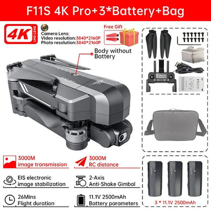SJRC F11S/F11 4K PRO Drone 2-Axis Gimbal GPS 3KM 5G WiFi Brushless Foldable Quadcopter RTF