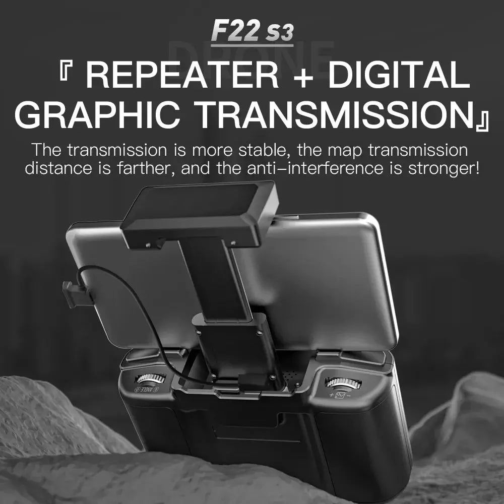 SJRC F22 S3 PRO 4K Drone 3-Axis Gimbal 6KM Repeater Digital FPV EIS GPS 5G Quadcopter RTF