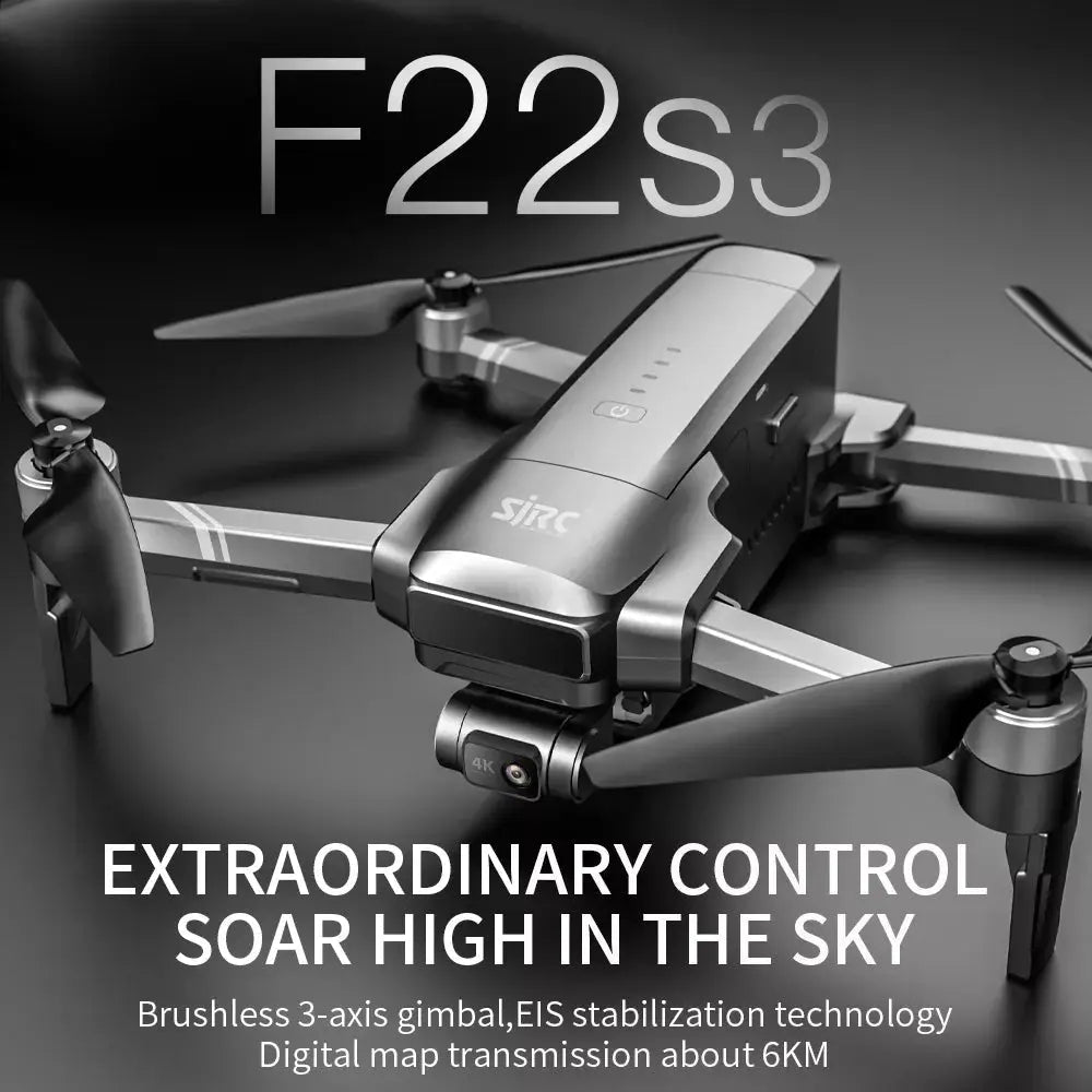 SJRC F22 S3 PRO 4K Drone 3-Axis Gimbal 6KM Repeater Digital FPV EIS GPS 5G Quadcopter RTF
